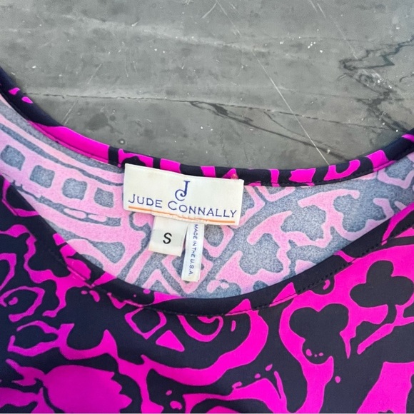 Jude Connally Black Purple Floral Catalina Cloth Jersey Sleeveless Dress Small - Picture 4 of 8